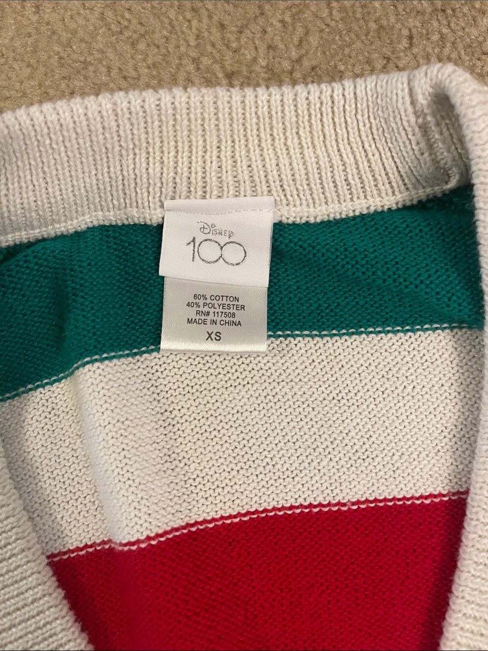 Disney 100 Multicolor Striped Mickey Cardigan XS Mickey Mouse - Picture 2 of 8